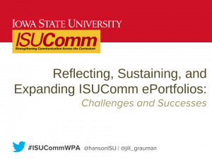 CWPA 2017- Reflecting, Sustaining, and Expanding ISUComm ePortfolios-Slide 1 title slide for presentation
